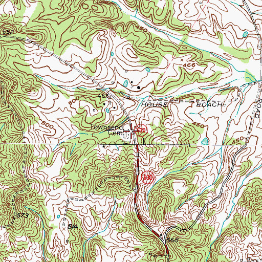 Topographic Map of Townsend Cemetery, KY