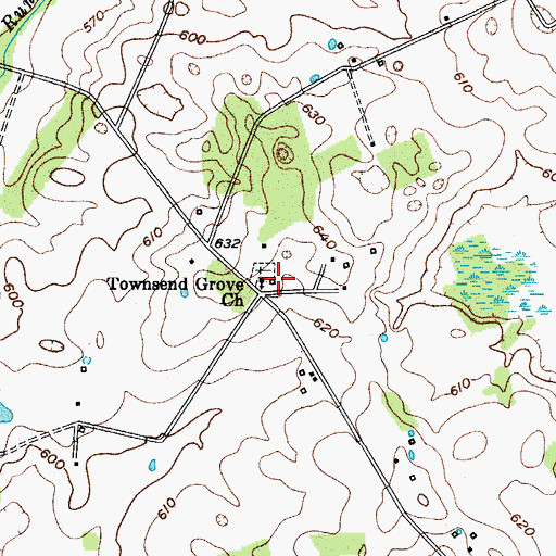 Topographic Map of Townsend Grove Church, KY