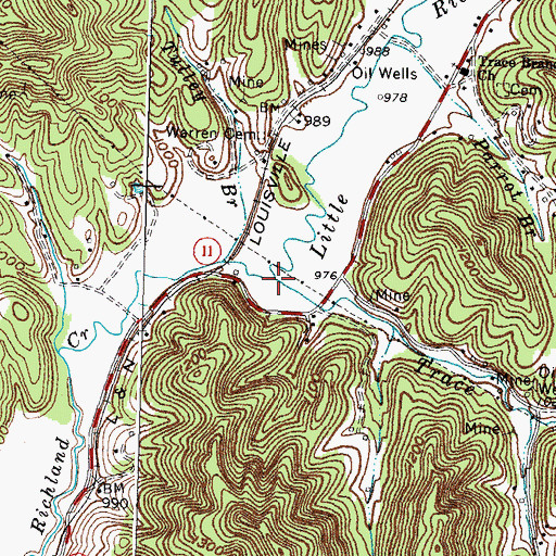 Topographic Map of Trace Branch, KY