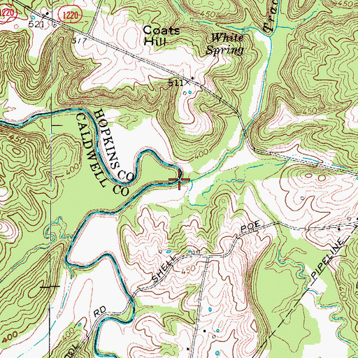 Topographic Map of Trace Creek, KY