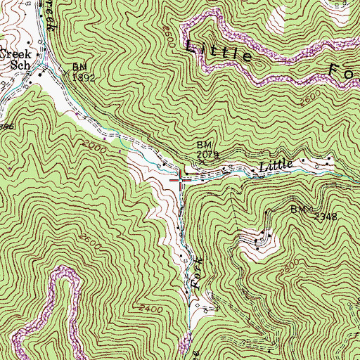 Topographic Map of Trace Fork, KY