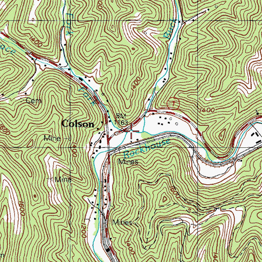 Topographic Map of Trace Fork, KY