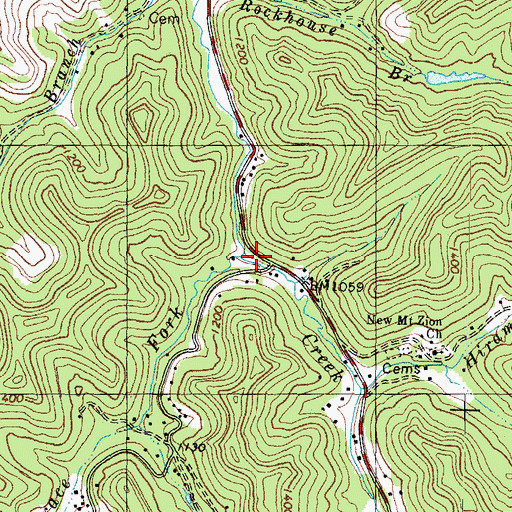 Topographic Map of Trace Fork, KY