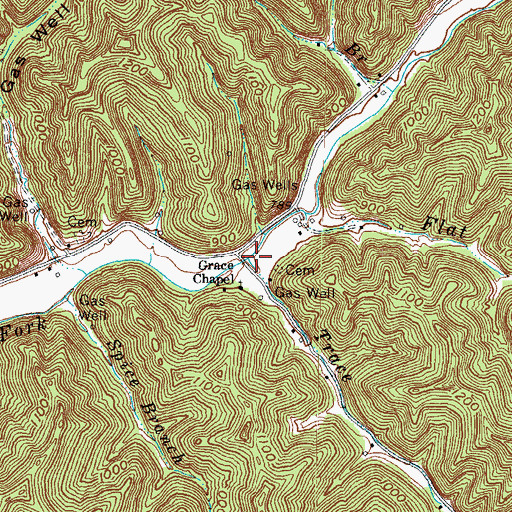 Topographic Map of Trace Fork, KY