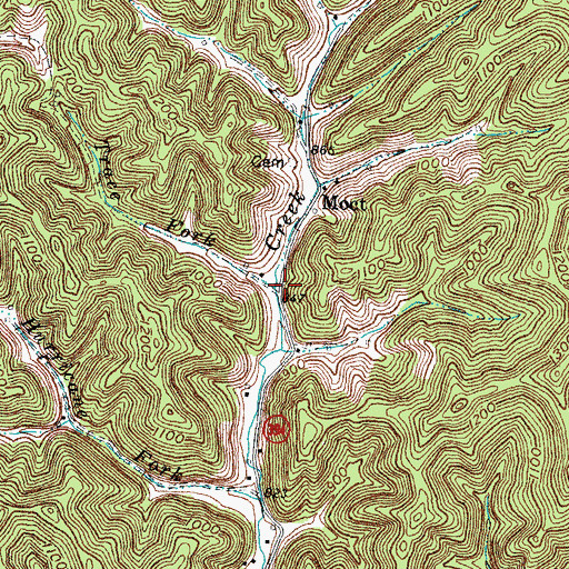 Topographic Map of Trace Fork, KY