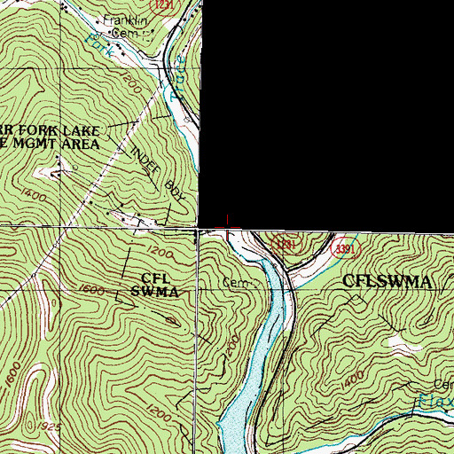Topographic Map of Trace Fork, KY