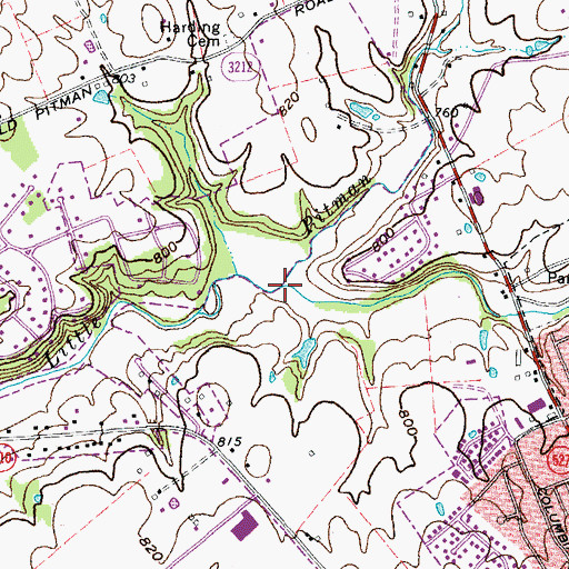 Topographic Map of Trace Fork, KY