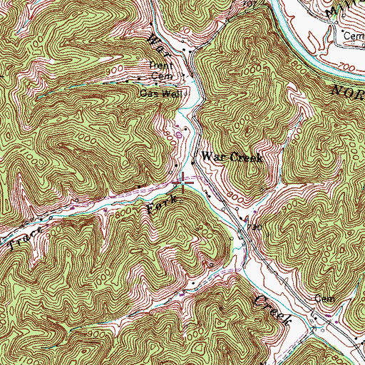 Topographic Map of Trace Fork, KY