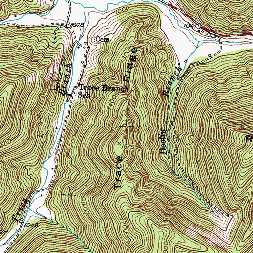 Topographic Map of Trace Ridge, KY