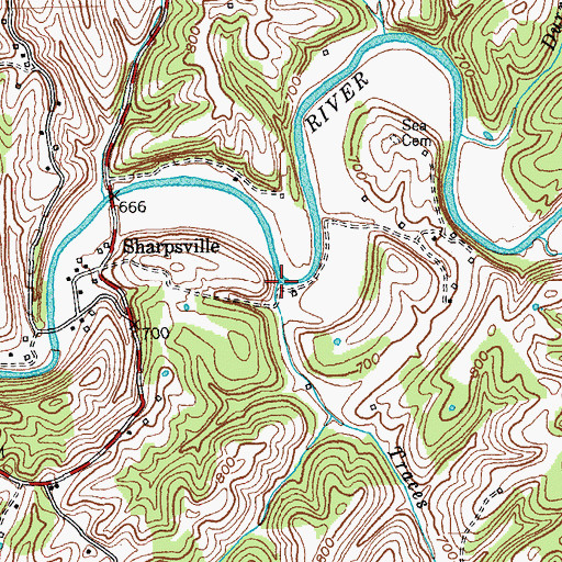 Topographic Map of Traces Creek, KY