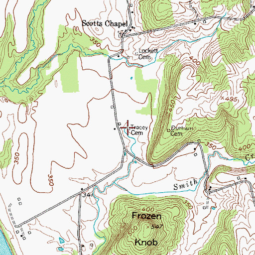 Topographic Map of Tracey Cemetery, KY