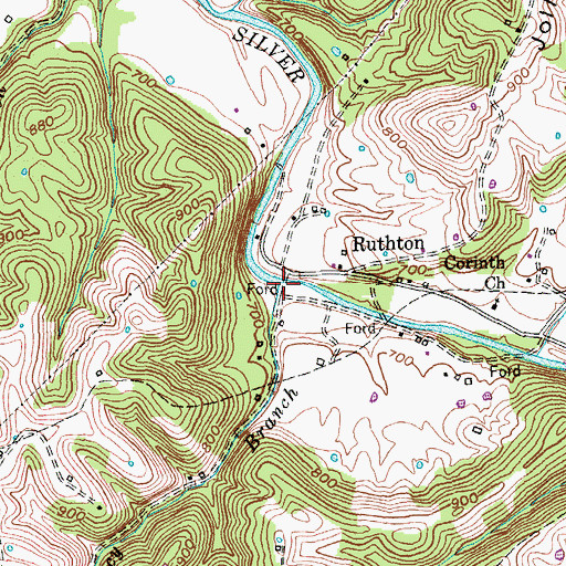 Topographic Map of Tracy Branch, KY
