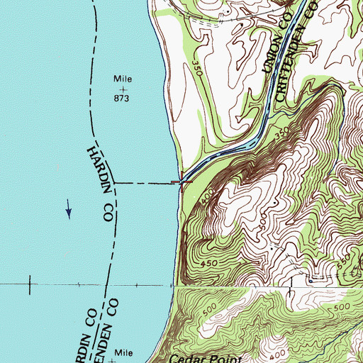 Topographic Map of Tradewater River, KY