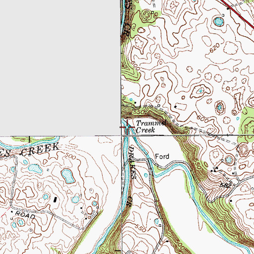 Topographic Map of Trammel Creek, KY