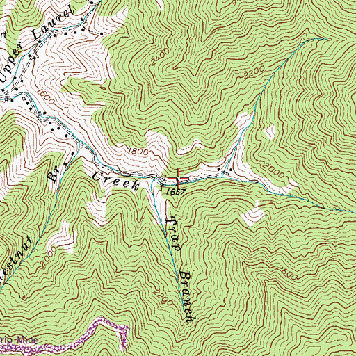 Topographic Map of Trap Branch, KY