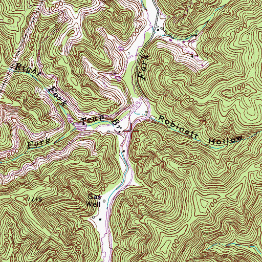 Topographic Map of Trap Branch, KY