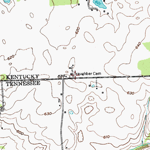 Topographic Map of Traughber Cemetery, KY