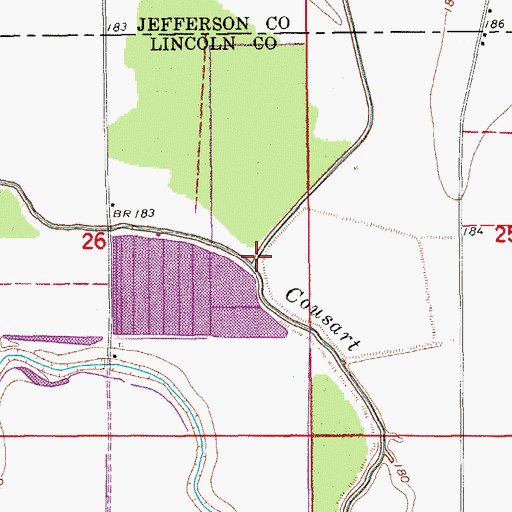 Topographic Map of Jacks Bayou, AR