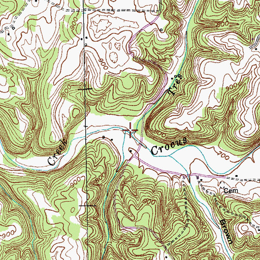 Topographic Map of Tres Creek, KY