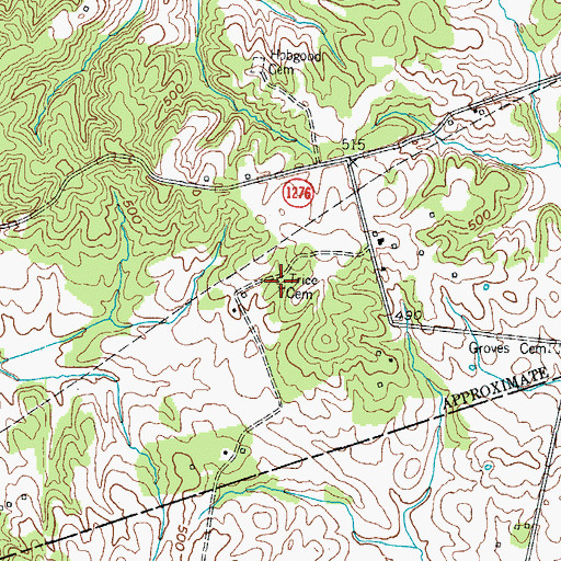 Topographic Map of Trice Cemetery, KY
