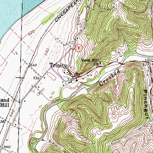 Topographic Map of Trinity, KY