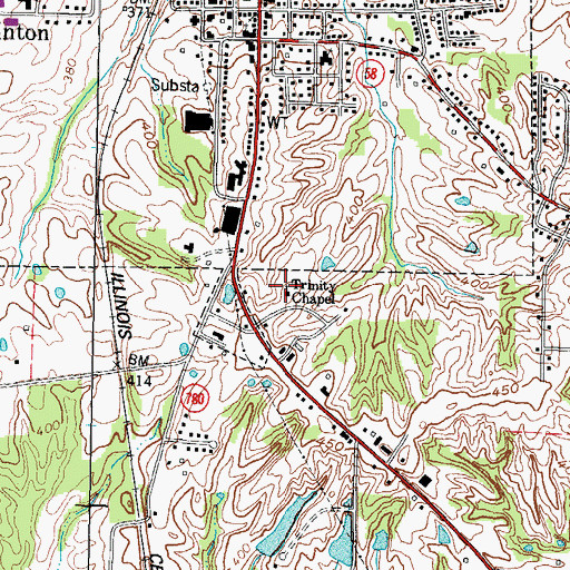 Topographic Map of Trinity Chapel, KY