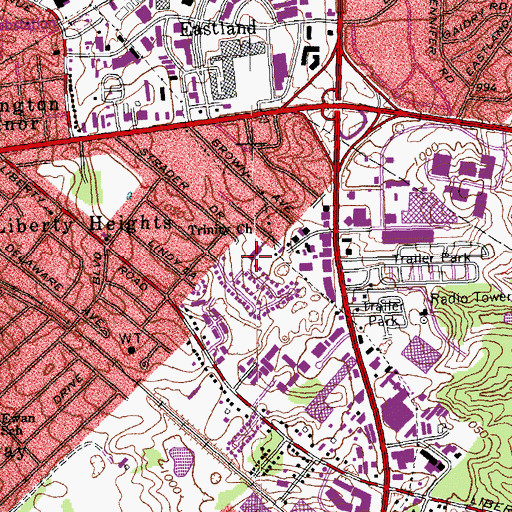 Topographic Map of Trinity Church, KY