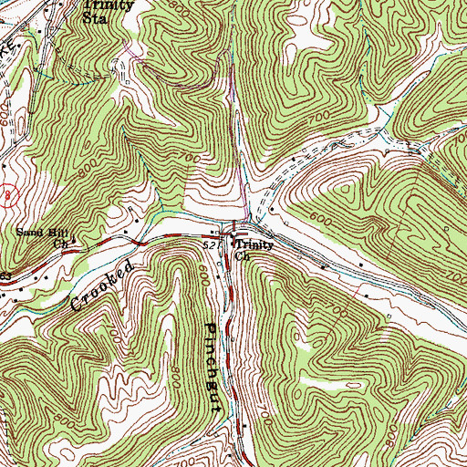 Topographic Map of Trinity Church, KY