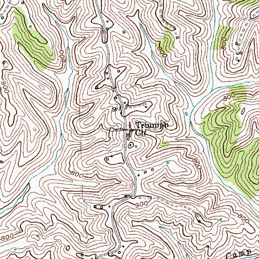 Topographic Map of Triumph Church, KY