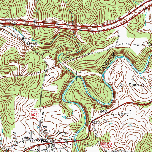Topographic Map of Trough Camp Creek, KY