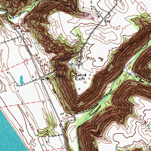 Topographic Map of Trout Cemetery, KY