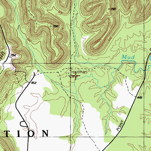 Topographic Map of Troutman Cemetery, KY