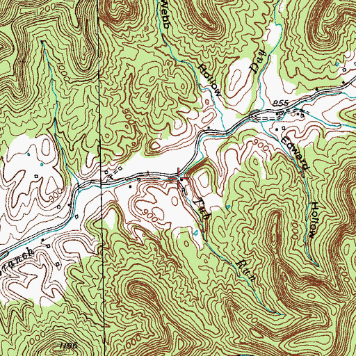 Topographic Map of Tub Run, KY