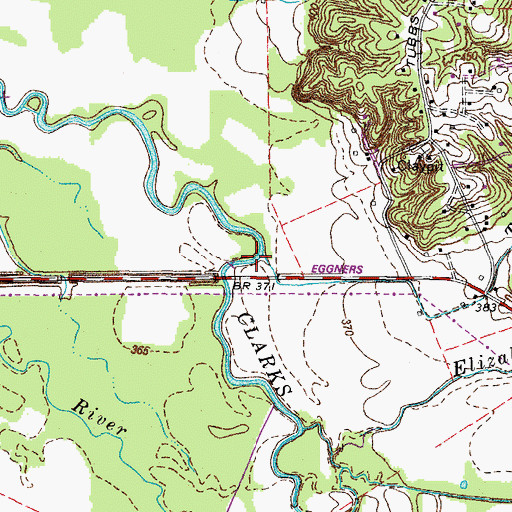 Topographic Map of Tubbs Branch, KY