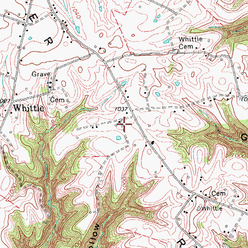 Topographic Map of Tucker Ridge, KY
