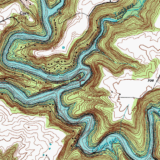 Topographic Map of Tuckers Branch, KY