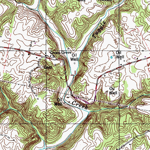 Topographic Map of Tuggle Creek, KY