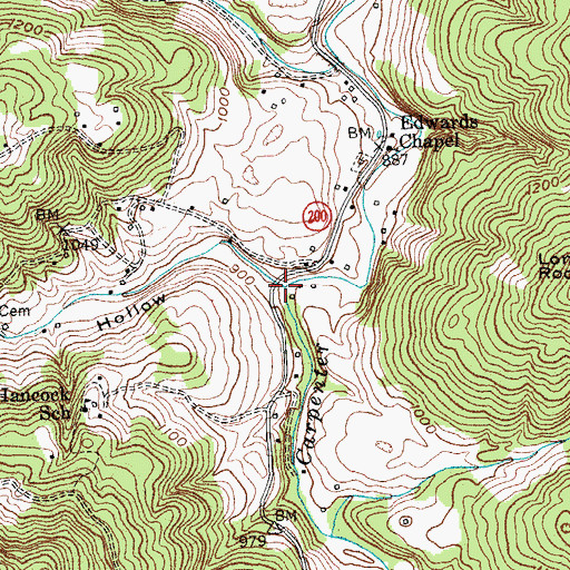 Topographic Map of Tuggle Hollow, KY