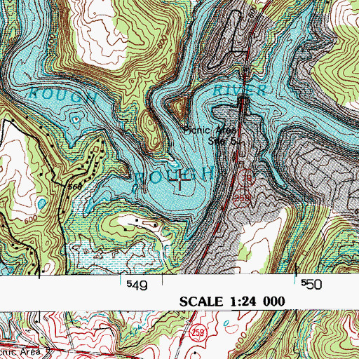Topographic Map of Tules Creek, KY