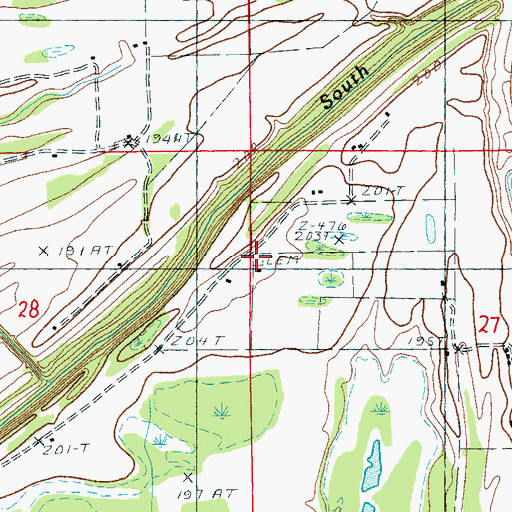 Topographic Map of Jackson Cemetery, AR