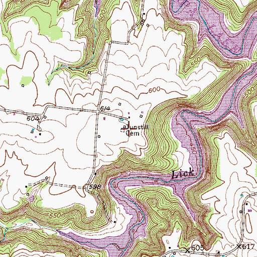 Topographic Map of Tunstill Cemetery, KY