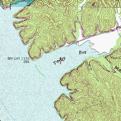 Topographic Map of Turkey Bay, KY