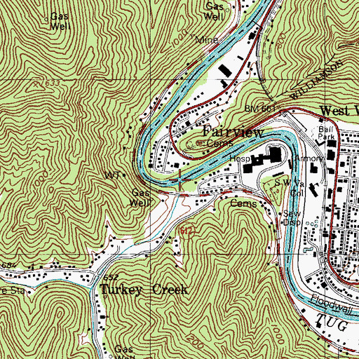 Topographic Map of Turkey Creek, KY