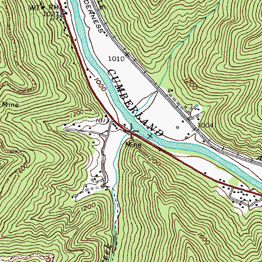 Topographic Map of Turkey Creek, KY