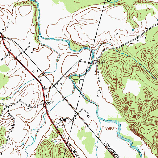 Topographic Map of Turkey Creek, KY