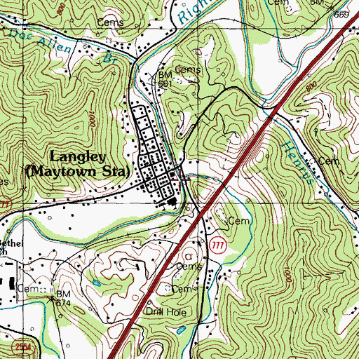 Topographic Map of Turkey Creek, KY