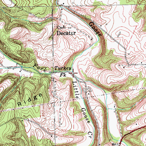 Topographic Map of Turkey Fork, KY