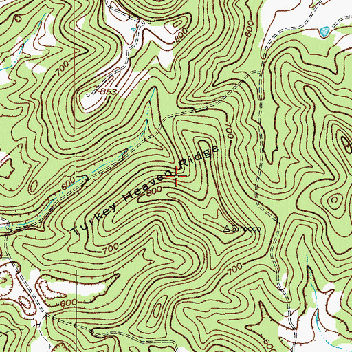 Topographic Map of Turkey Heaven Ridge, KY