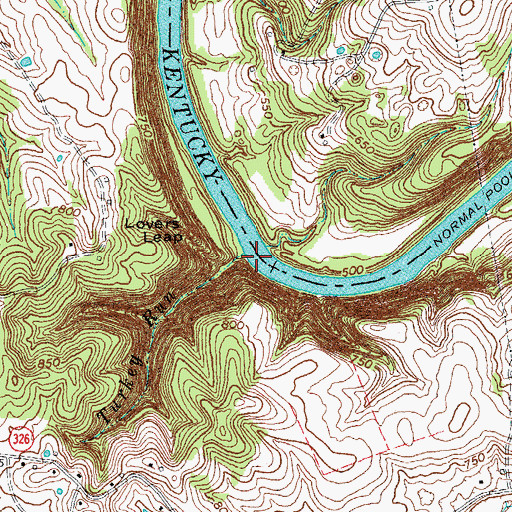 Topographic Map of Turkey Run, KY