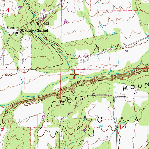 Topographic Map of Jackson Creek, AR